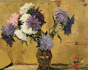 unknow artist Asters oil painting on canvas